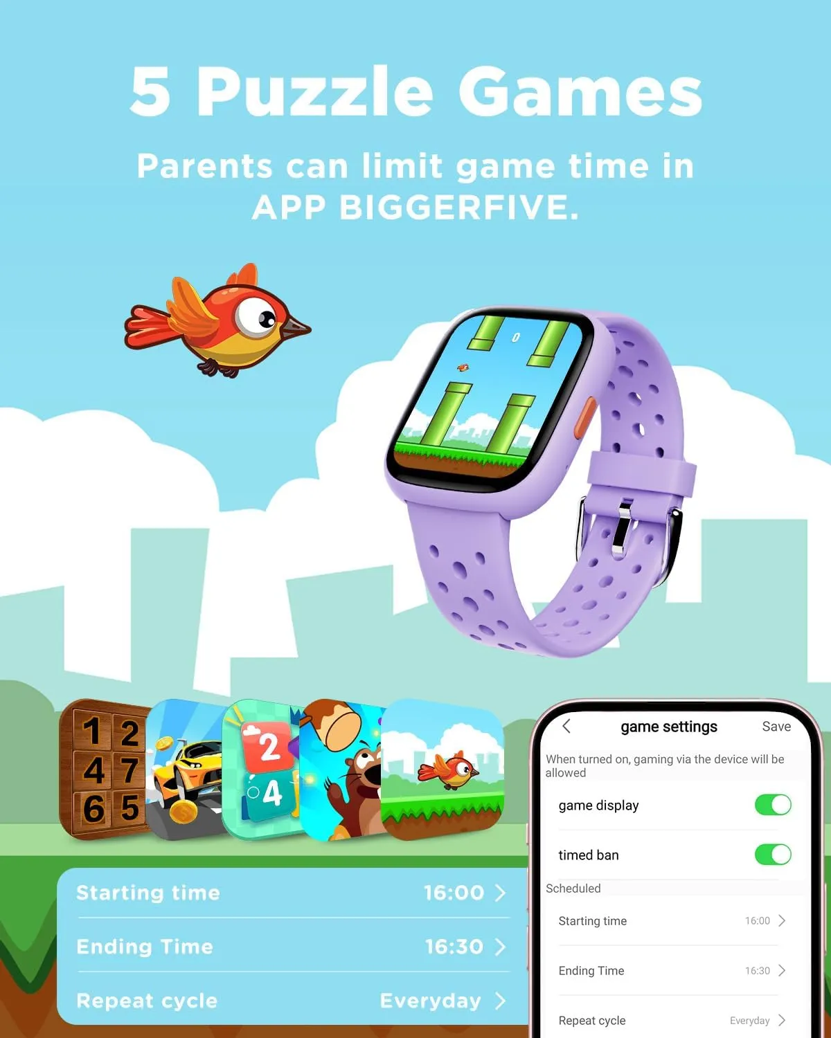 📲 BIGGERFIVE Kids Smartwatch – Stay Active & Stylish! 📲