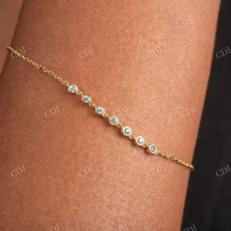 0.013CTW Natural Diamond Bezel Set Diamond Bracelet