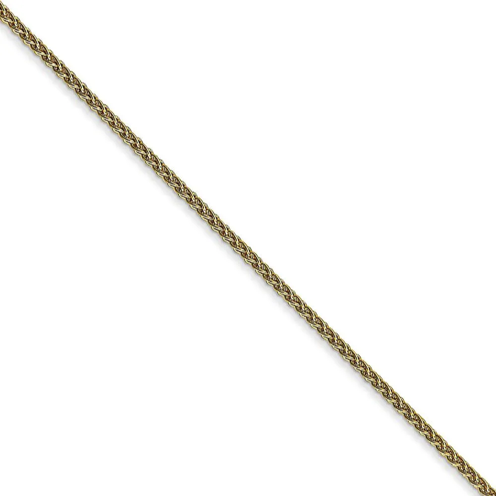 1.25mm 10K Yellow Gold Solid Spiga Chain Bracelet, 7 Inch