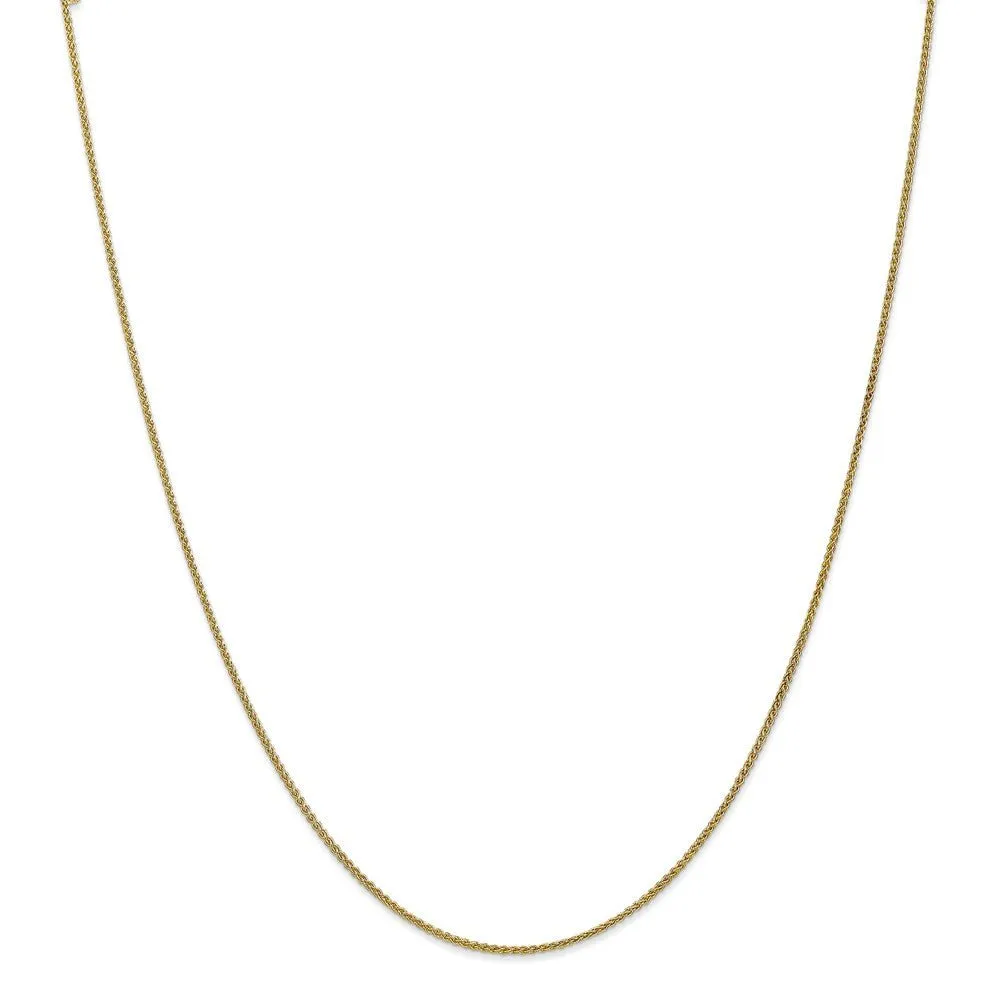 1.25mm 10K Yellow Gold Solid Spiga Chain Bracelet, 7 Inch