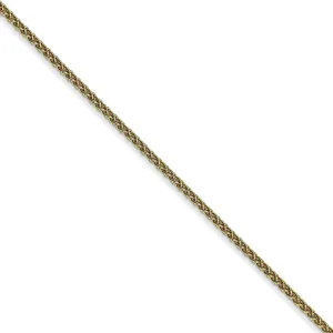 1.25mm 10K Yellow Gold Solid Spiga Chain Bracelet, 7 Inch