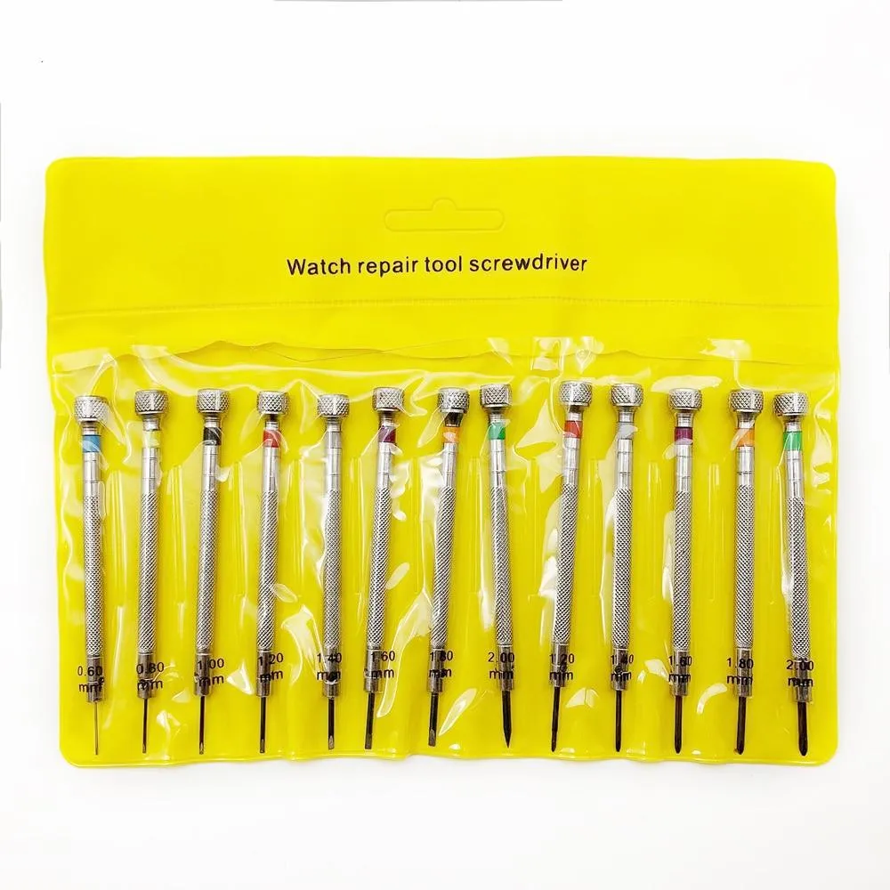 13 Pcs Flat Blade Screwdrivers Watch Repair Tool Set 0.6mm-2.0mm