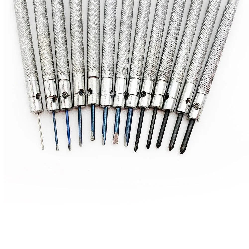 13 Pcs Flat Blade Screwdrivers Watch Repair Tool Set 0.6mm-2.0mm