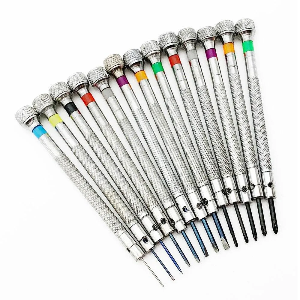 13 Pcs Flat Blade Screwdrivers Watch Repair Tool Set 0.6mm-2.0mm