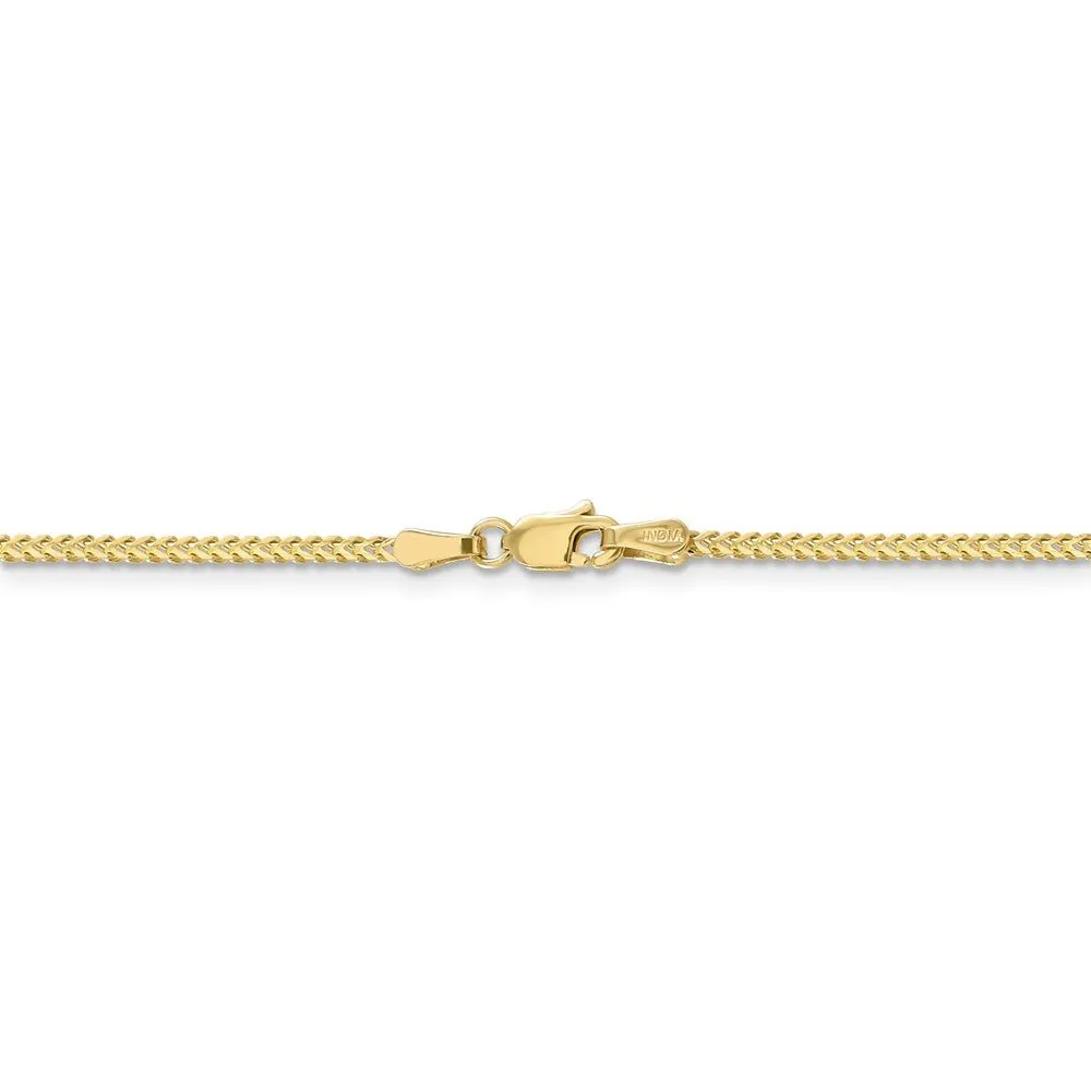 1.3mm 10k Yellow Gold Solid Franco Chain Bracelet