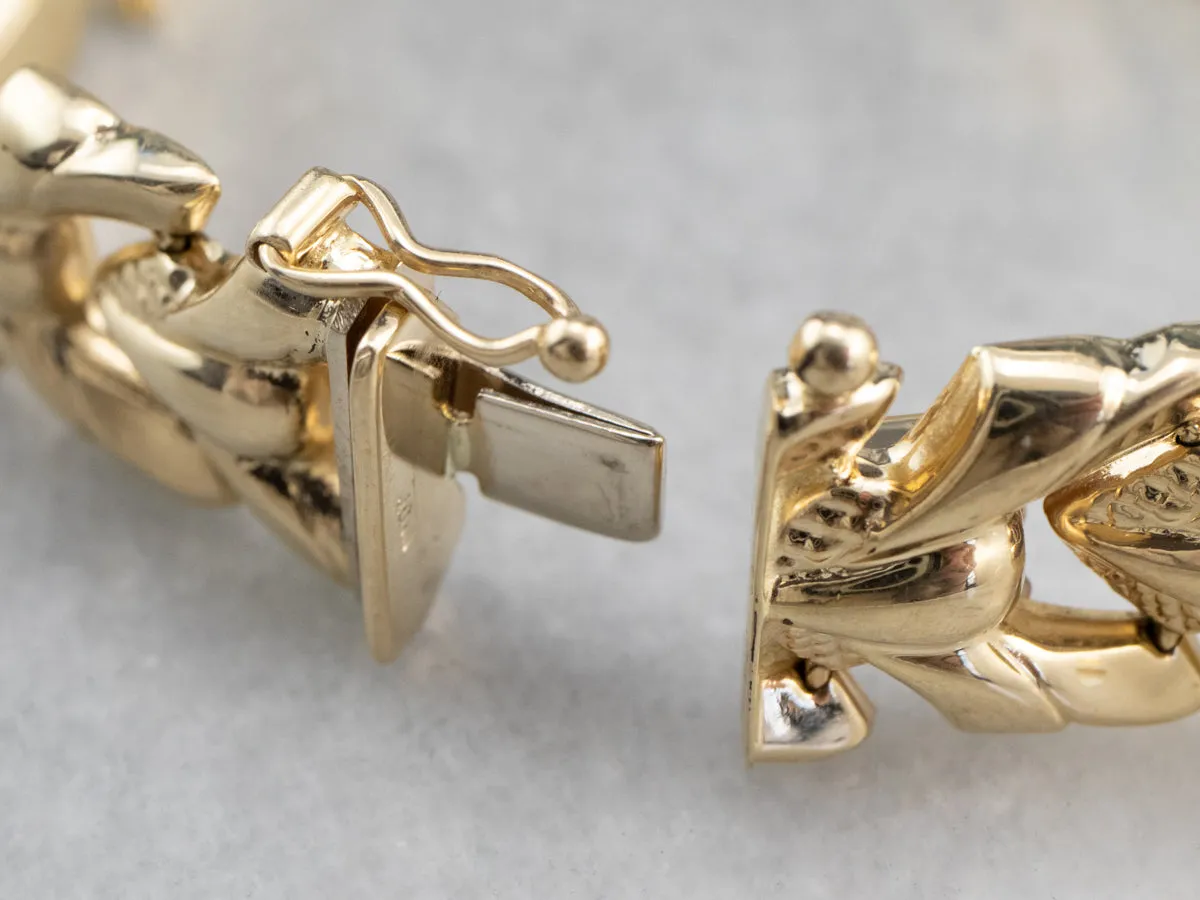 14K Gold Chevron Link Bracelet