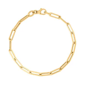 14KT GOLD SMALL LINK BRACELET FOR CHARMS