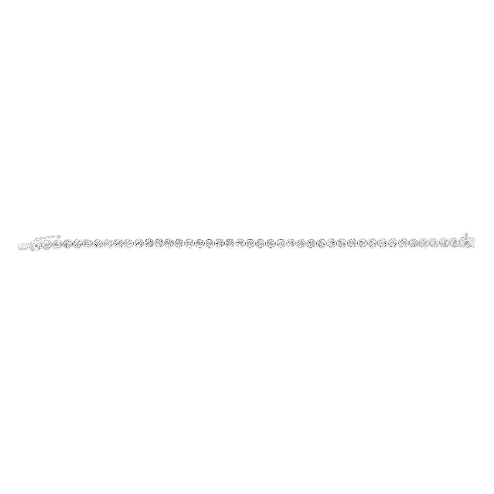 1/6 Carat Diamond Tennis Bracelet 18cm in Sterling Silver with 43 Diamonds