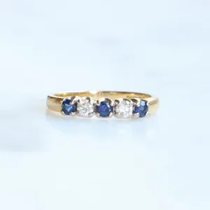 18CT GOLD DIAMOND AND SAPPHIRE ETERNITY RING ASC4727