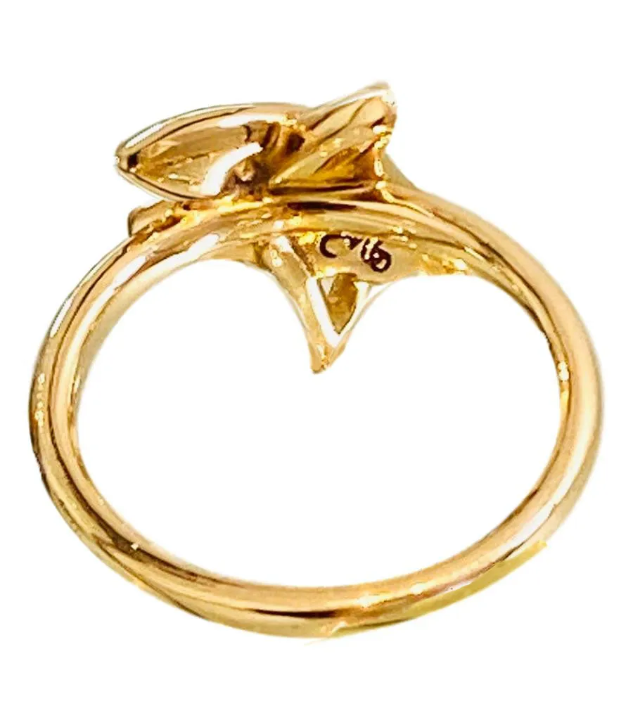 18k Yellow Gold & Diamond Star Ring