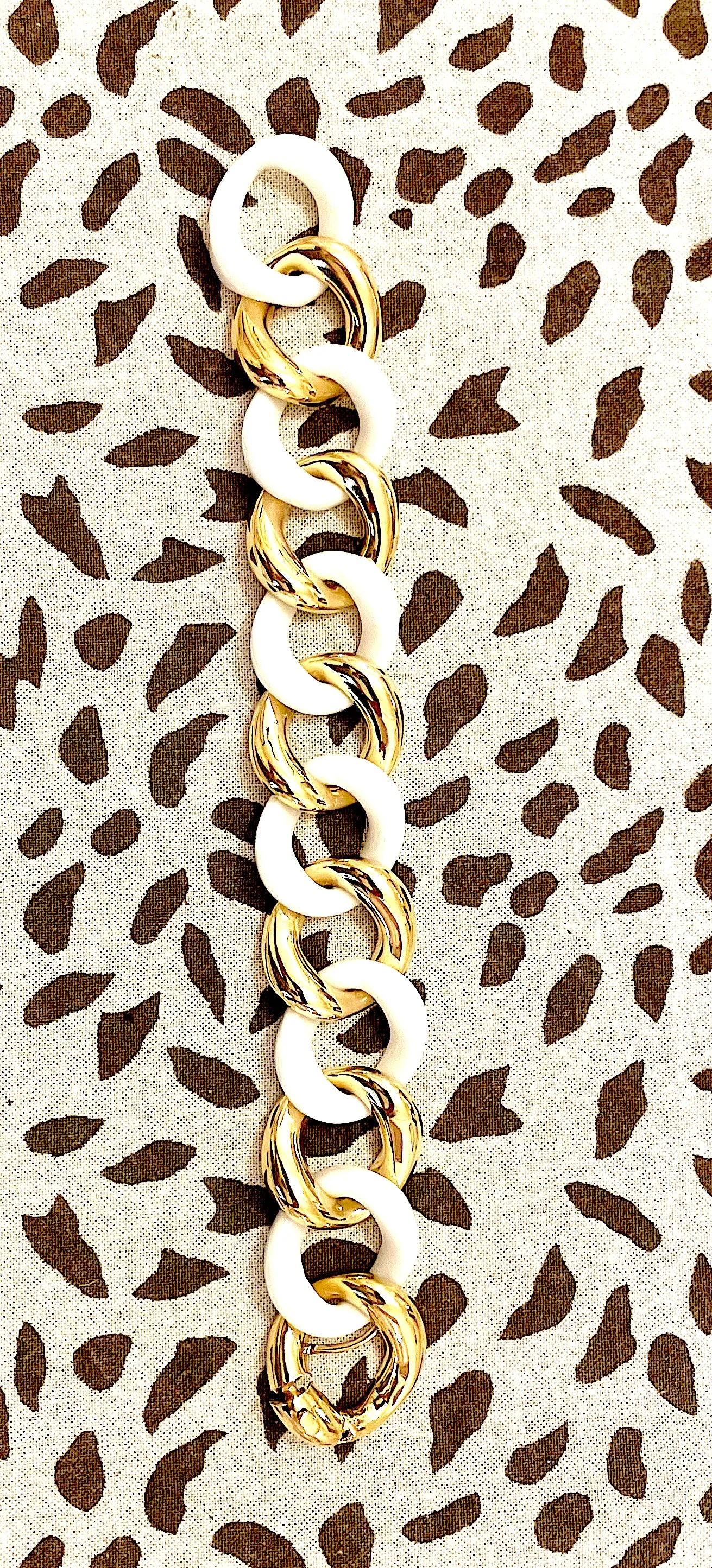 18k Yellow Gold and White Ceramic curb Link Bracelet