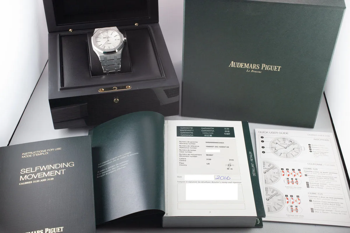 2016 Audemars Piguet Royal Oak 15400ST with Box and Papers