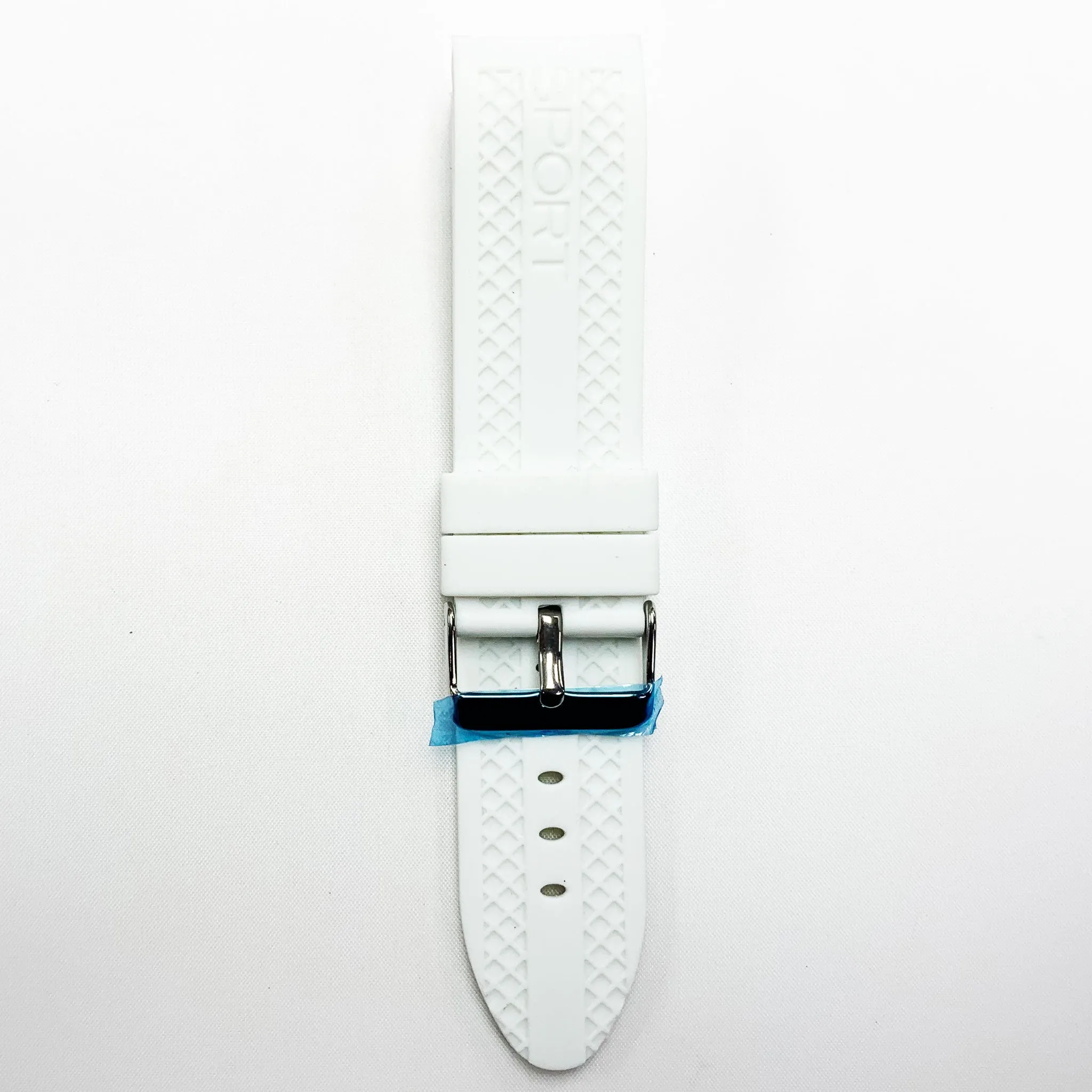 22 MM Silicone Curve Watch Band White Color Quick Release Regular Size Watch Strap Steel HR