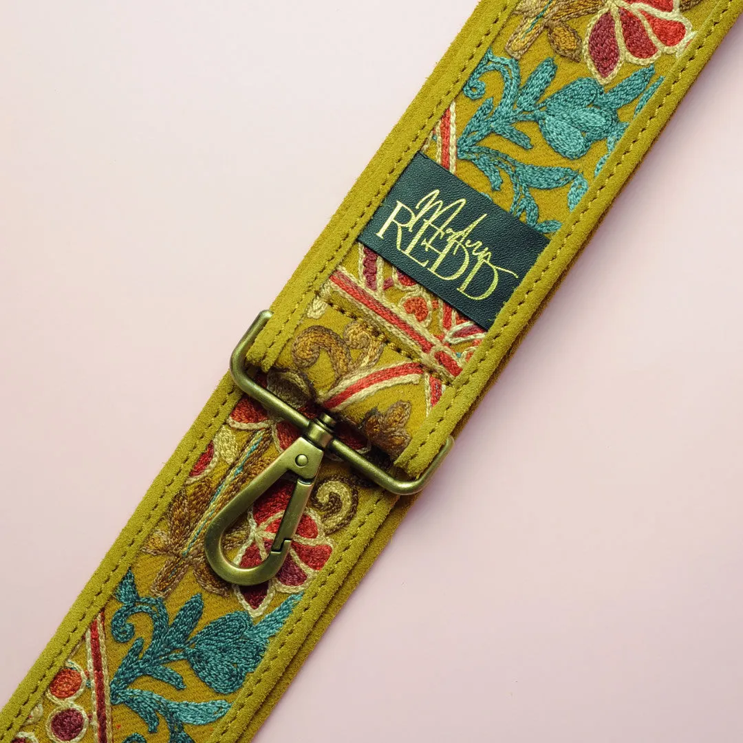 Artisan Redd Peanut Brown Retro Embroidered Shoulder Strap