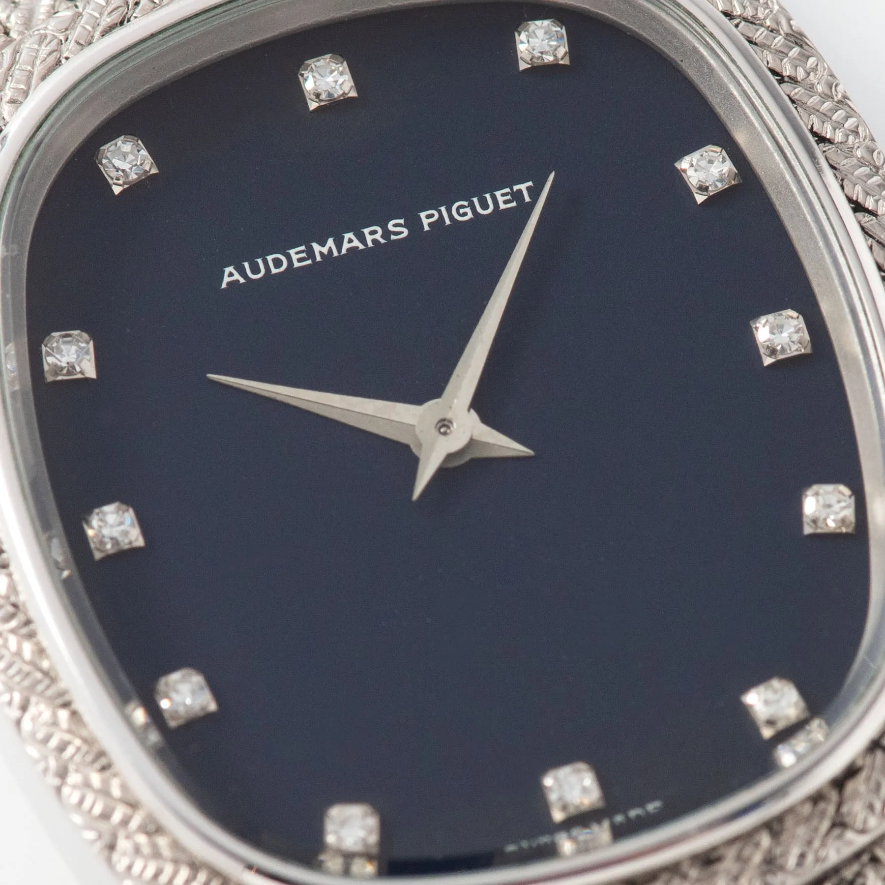 Audemars Piguet Steel Integrated Bracelet Dress Watch Blue Dial