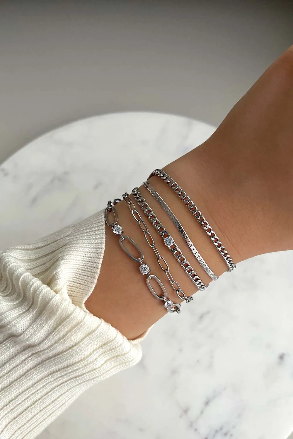 Brilliant Curb Bracelet Silver