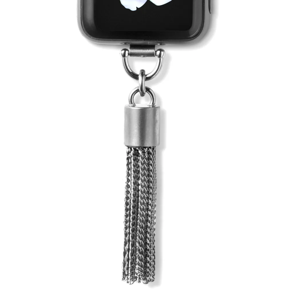 Bucardo Charm Apple Watch Necklace in Tassel Silver Series 1-3