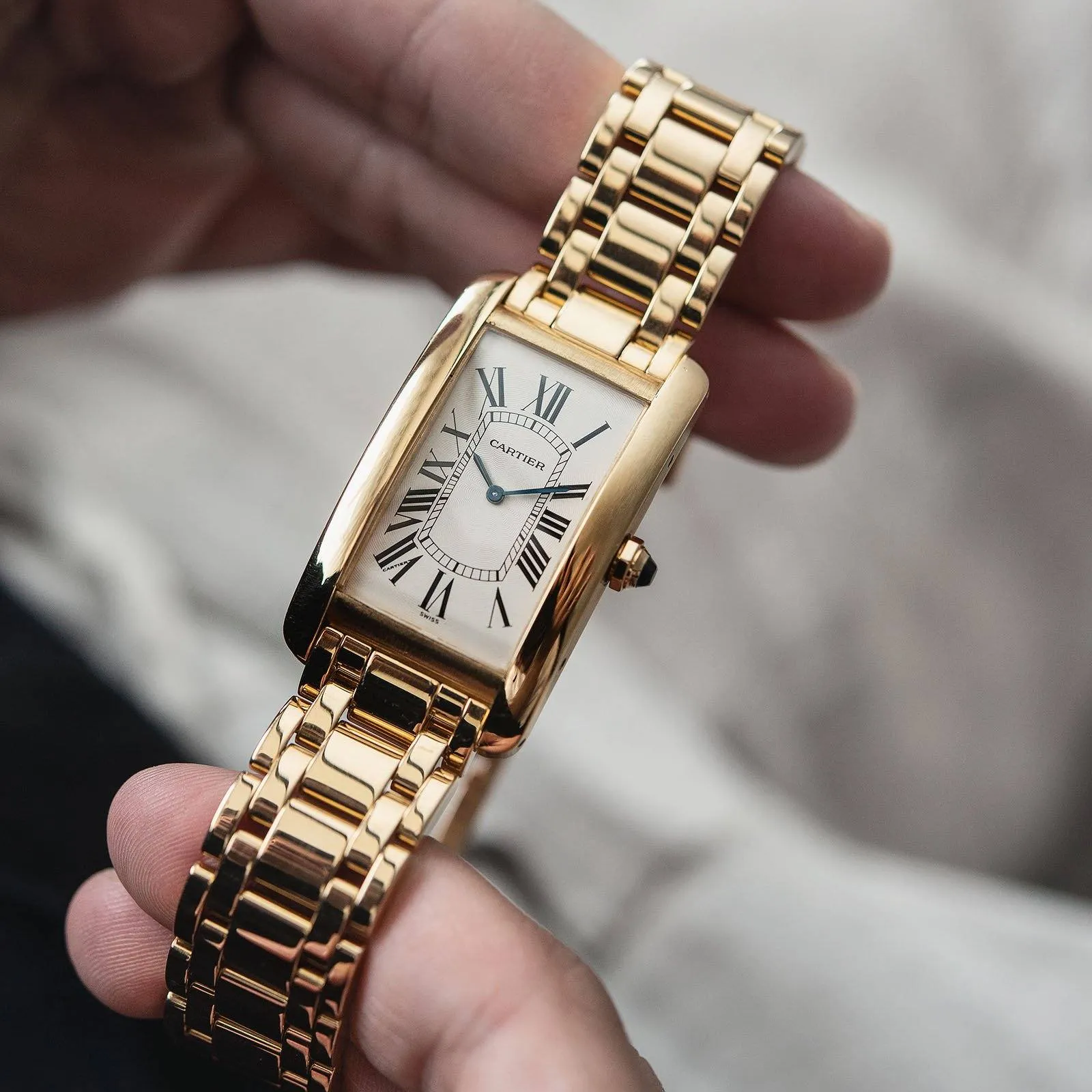 Cartier Jumbo Tank Americaine Manual Wind ref 1735/1