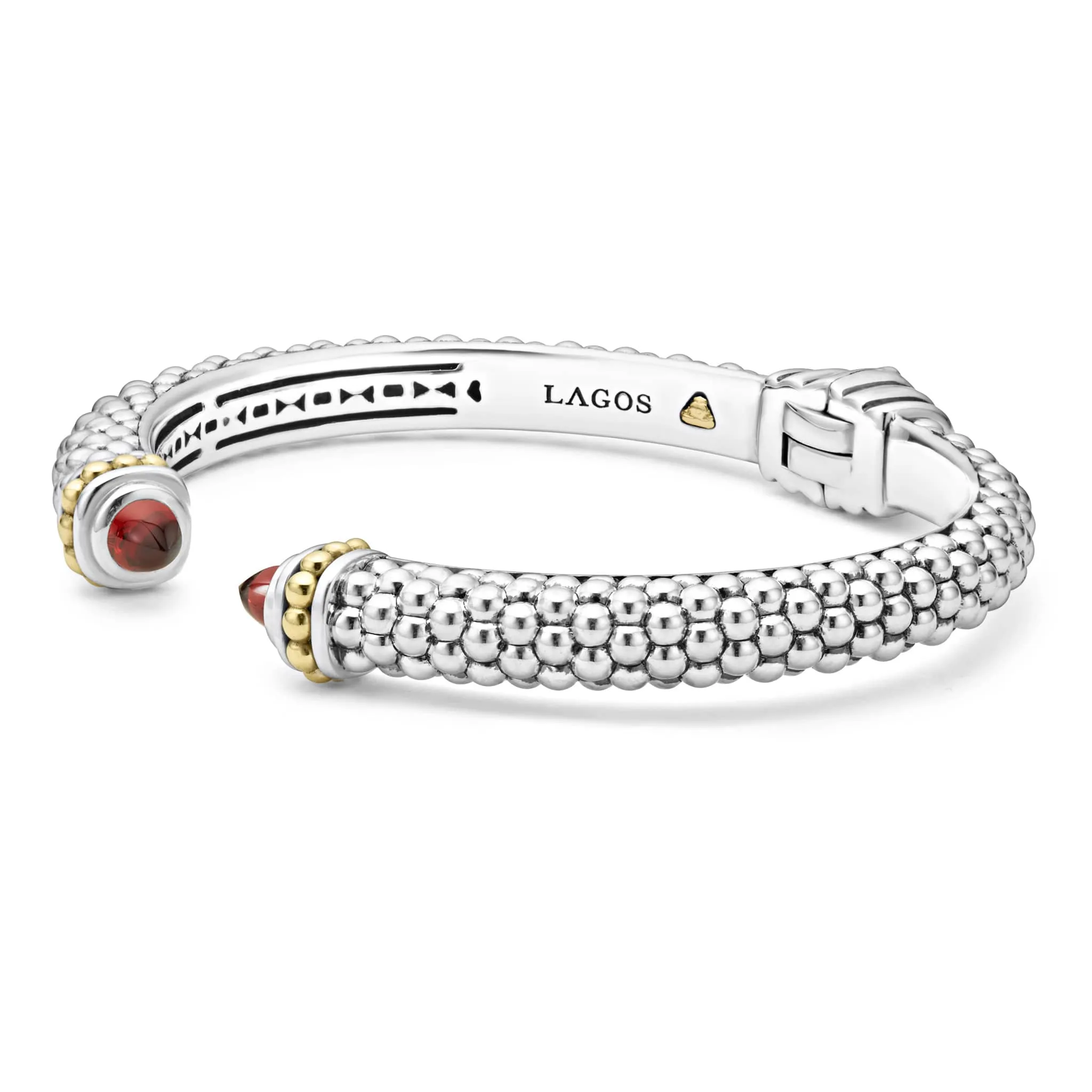 Caviar Color Garnet Cuff Bracelet | 8mm