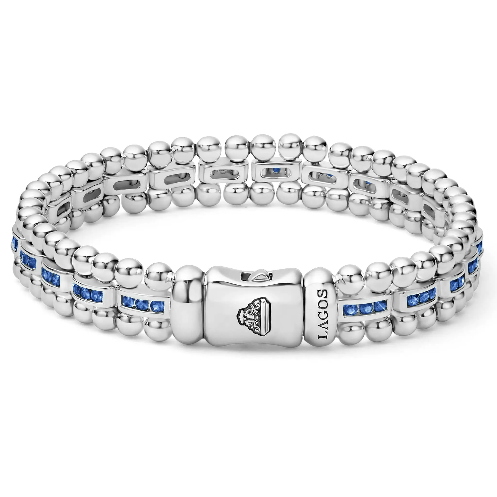 Caviar Spark Blue Sapphire Link Bracelet