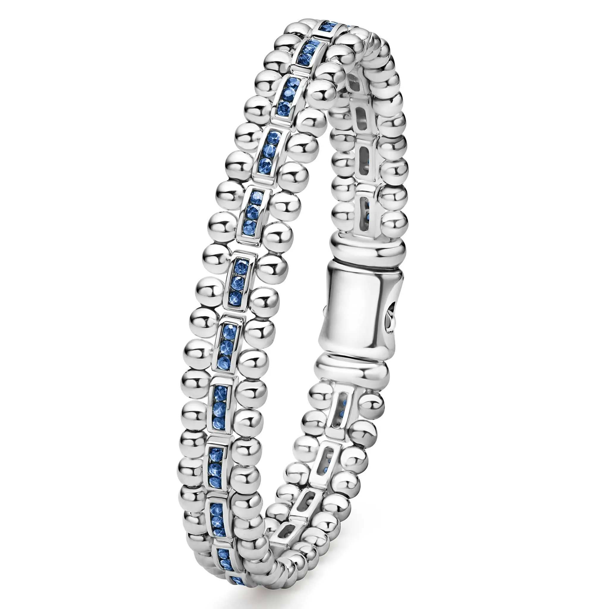 Caviar Spark Blue Sapphire Link Bracelet