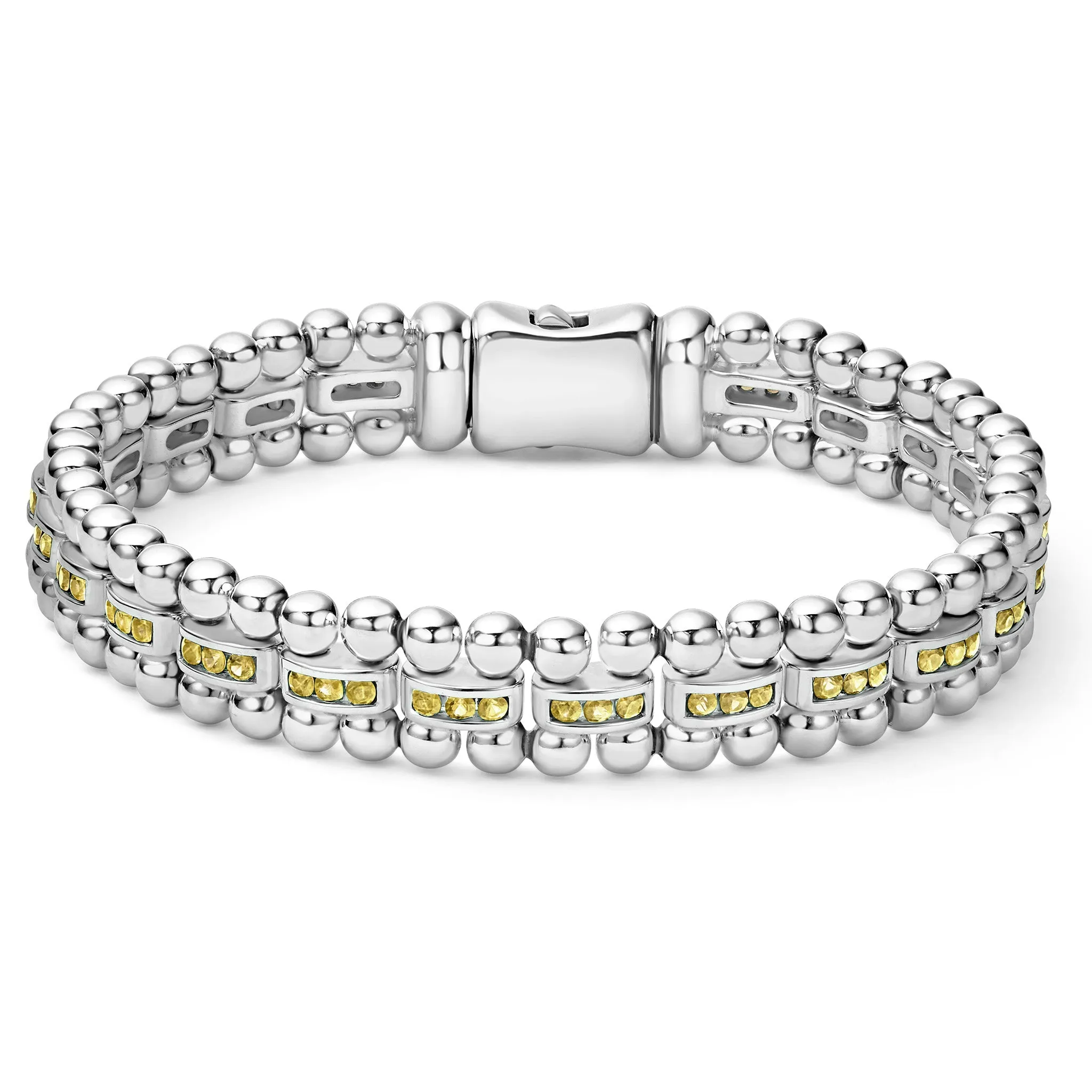 Caviar Spark Yellow Sapphire Link Bracelet