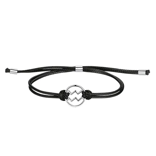 Classy Men Aquarius 925 Silver Zodiac Bracelet