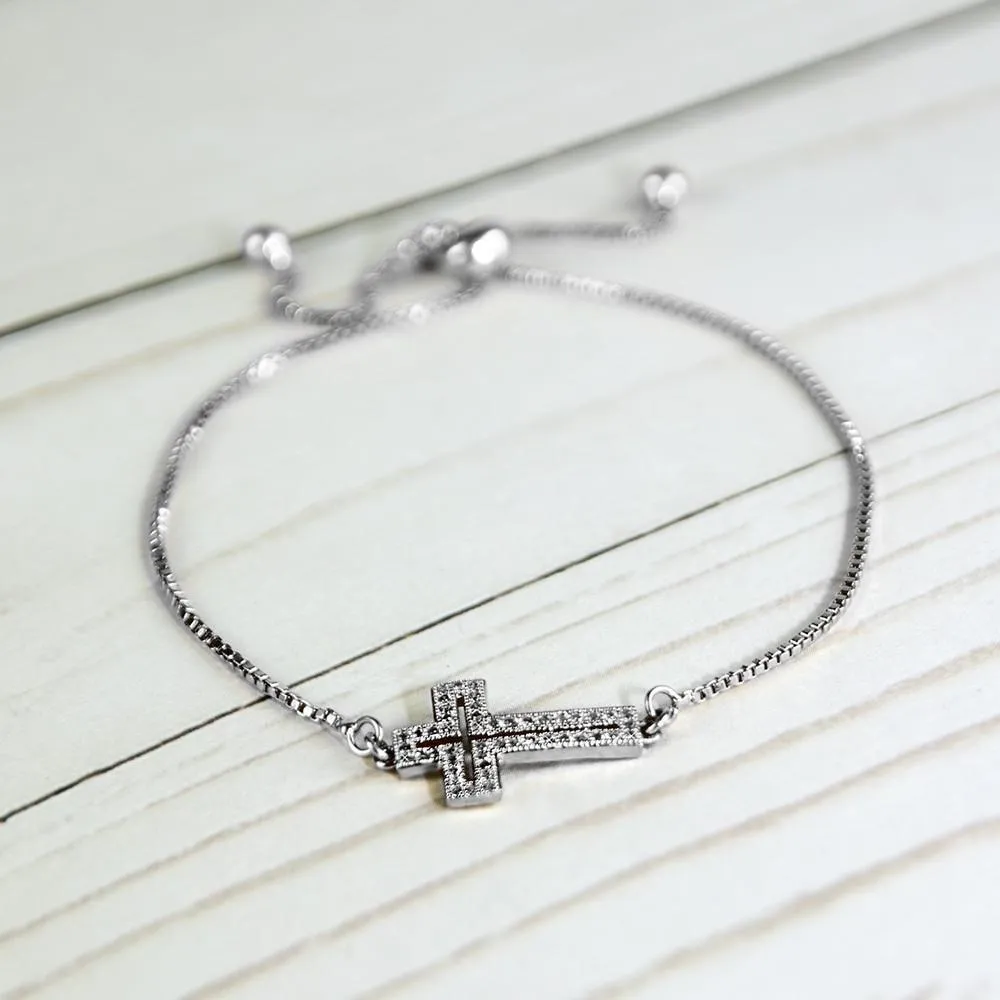 ClaudiaG Collection Women's Silver Cross Bracelet