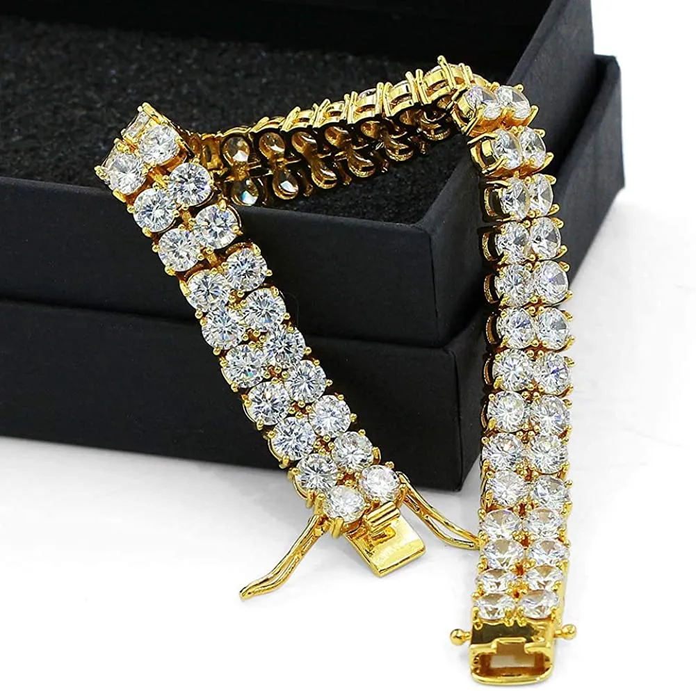 Cubic Zirconia Iced Out Tennis Bling Lab Bracelet