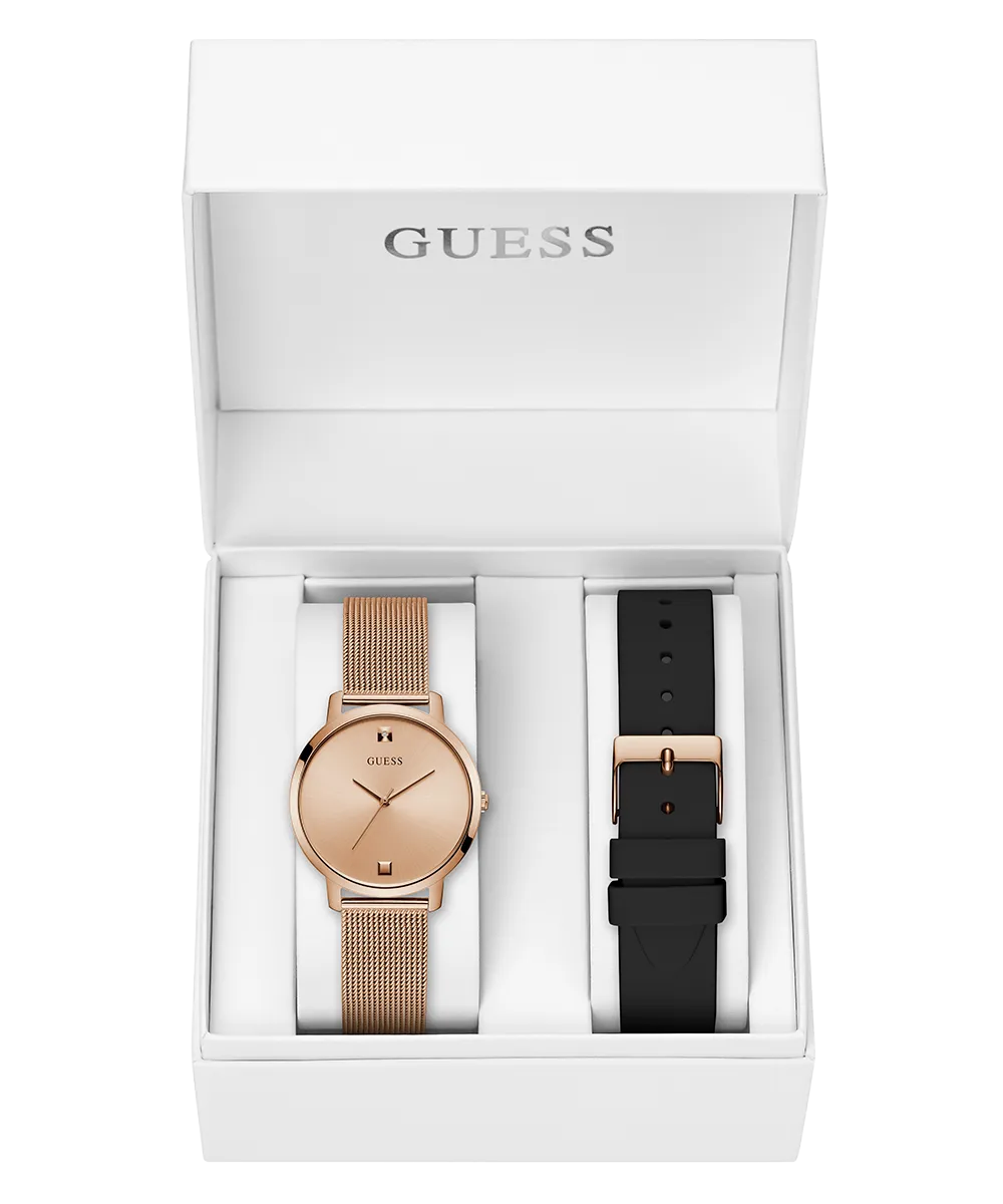 Exclusive Rose Gold Mesh Watch Gift Set