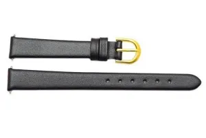 fits Timex Black Calfskin Leather 12mm Watch Band