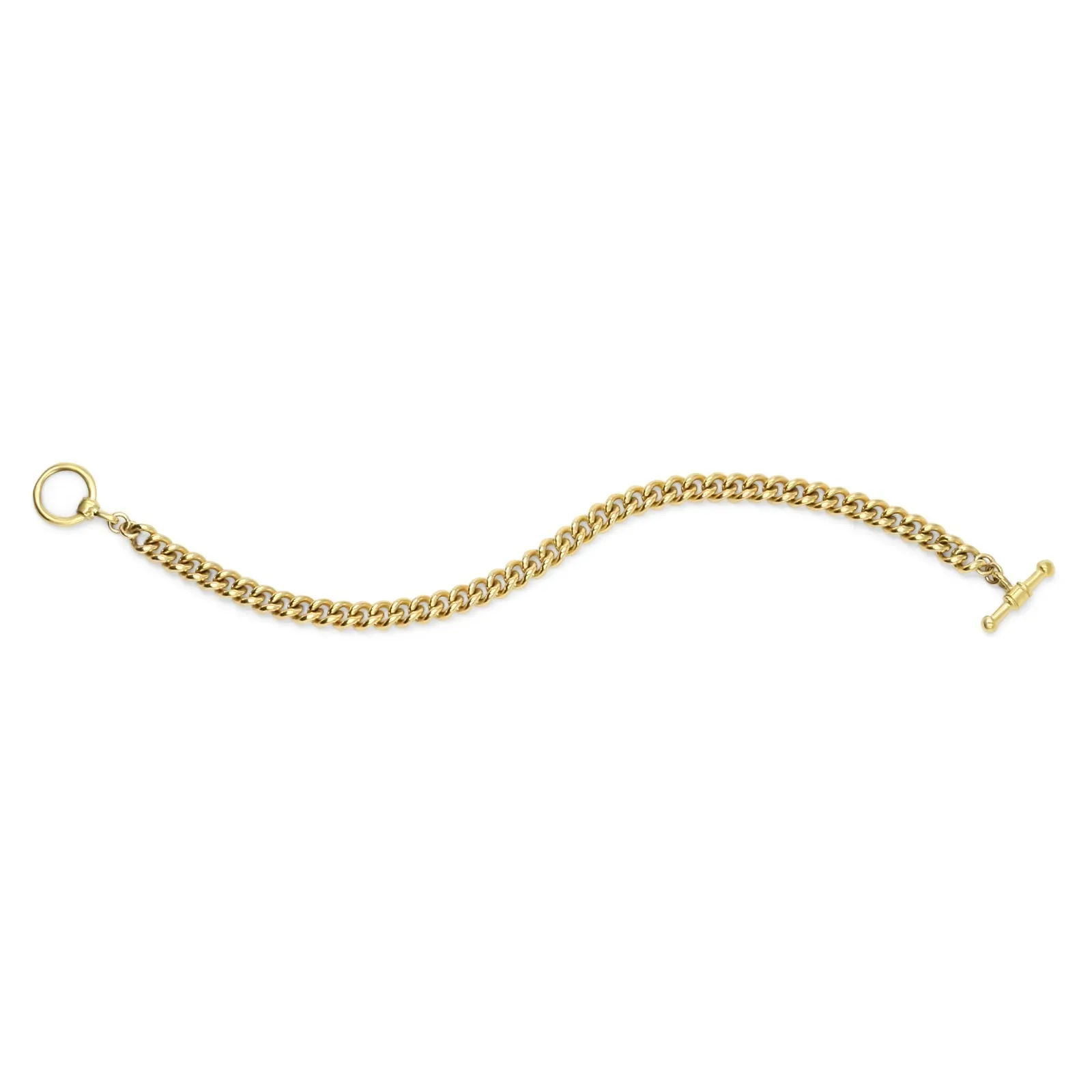 Gold Filled - Curb Chain Toggle Bar Bracelet