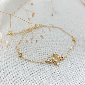 Gold Laurel Rose Quartz Bracelet