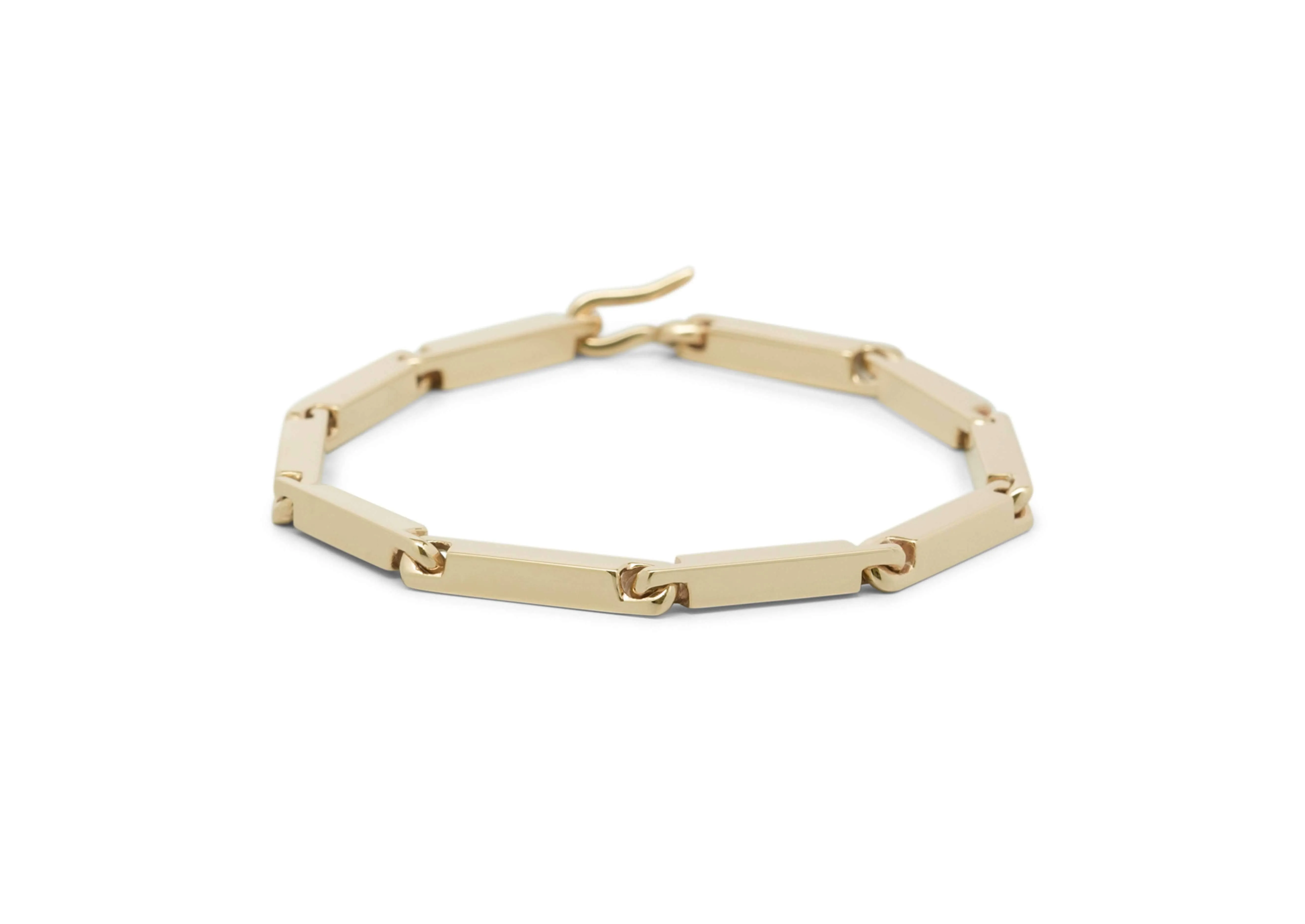 Hand Crafted Block Bracelet, Yellow Gold