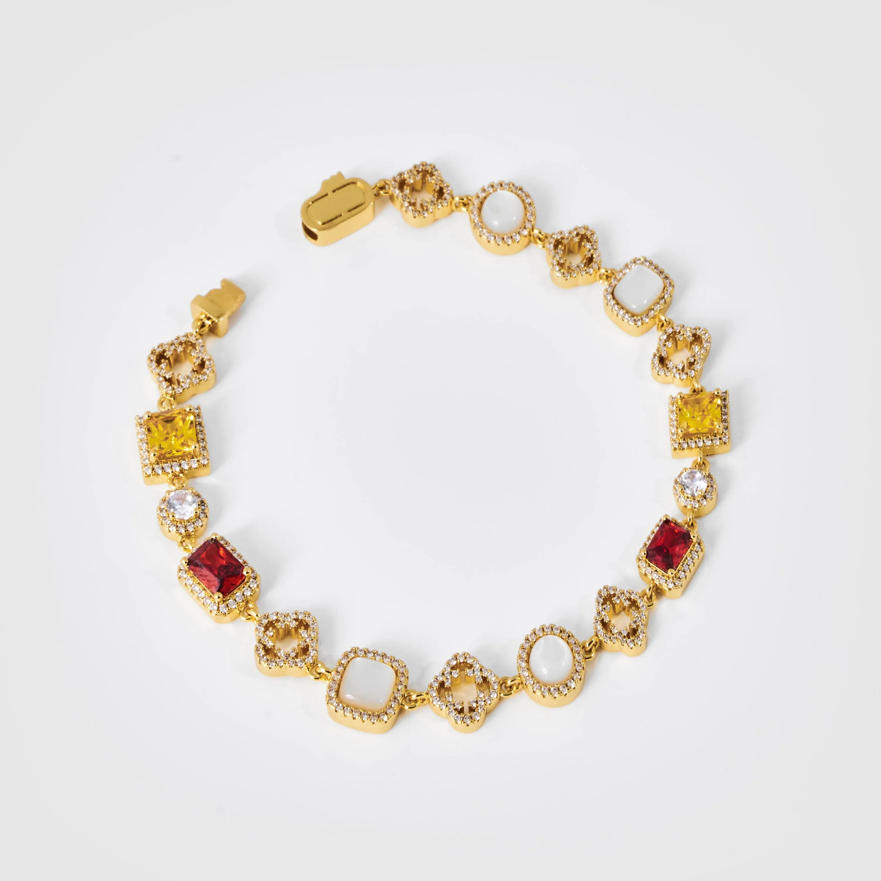 Iced Gemstone Bracelet (Gold)