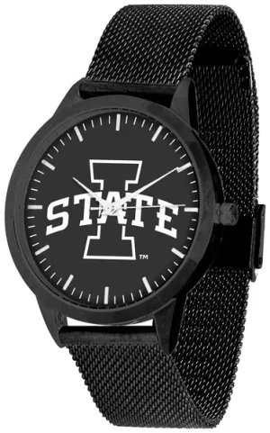 Iowa State Statement Mesh Band Unisex Watch - Black - Black Dial