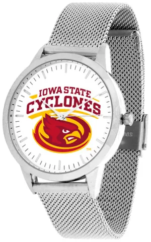 Iowa State Statement Mesh Band Unisex Watch - Silver