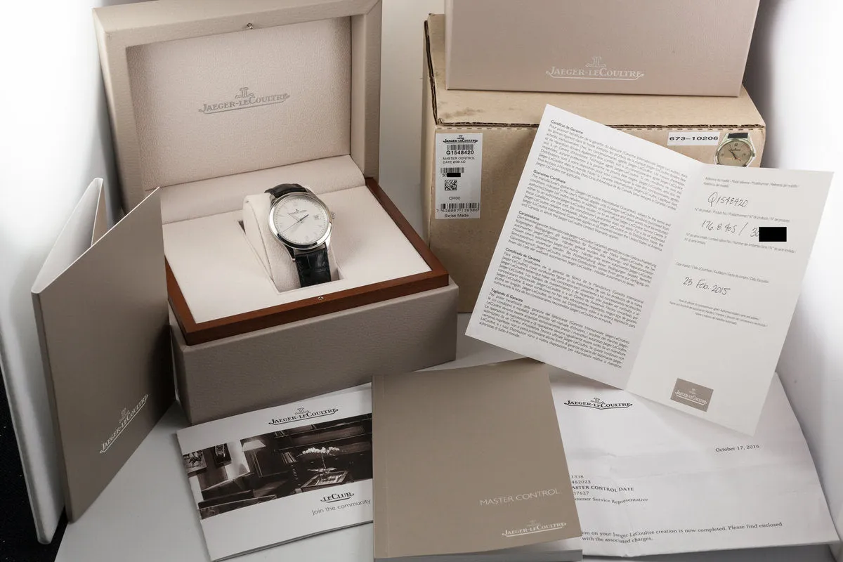 Jaeger-LeCoultre Master Control Q1548420 with Box and papers