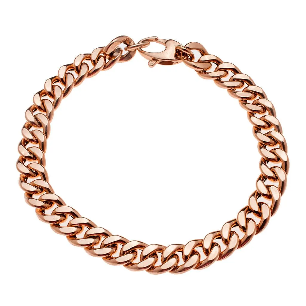 Large Flat 14K Gold Cuban Link Bracelet 9.5mm