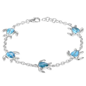 Larimar Kauai Honu Charm Bracelet