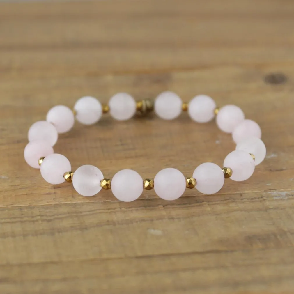 Love - Matte Genuine Rose Quartz Bracelet