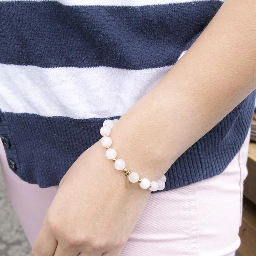 Love - Matte Genuine Rose Quartz Bracelet