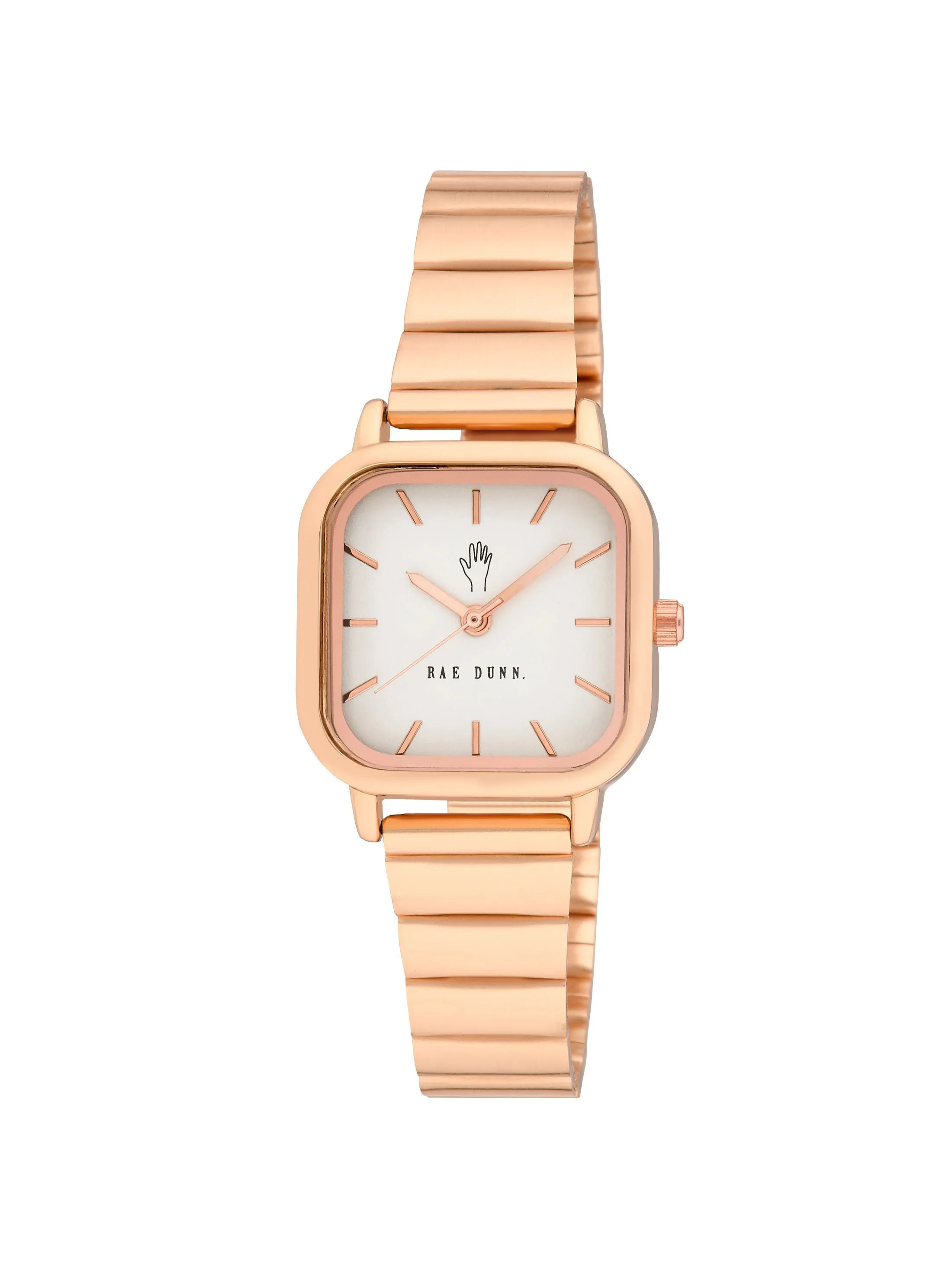 LUNA Square Face Gilded Bracelet Watch in Rose Gold, 26mm