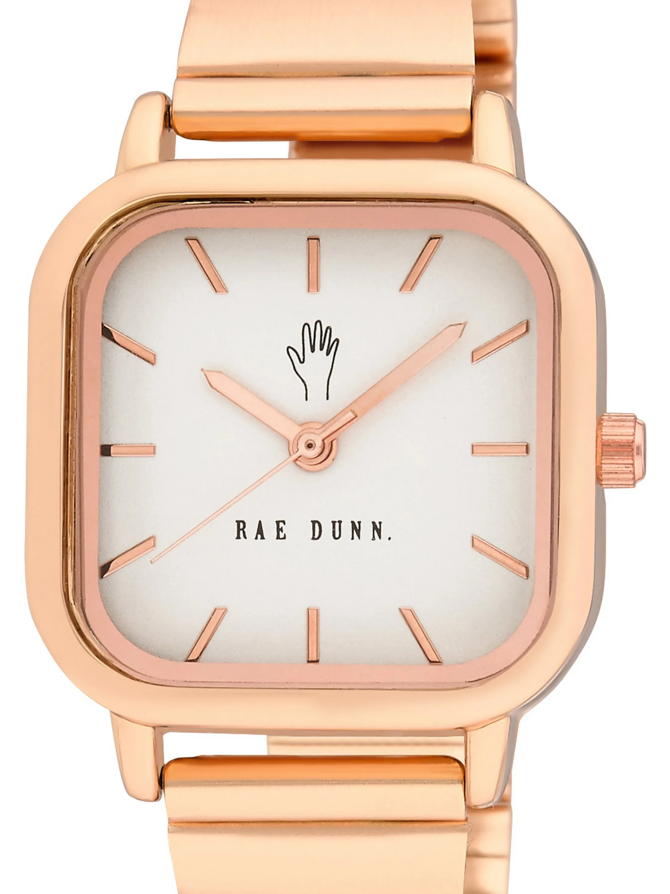 LUNA Square Face Gilded Bracelet Watch in Rose Gold, 26mm