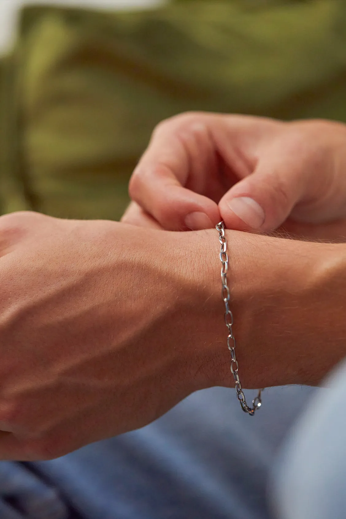 Mens Paperclip Chain Bracelet