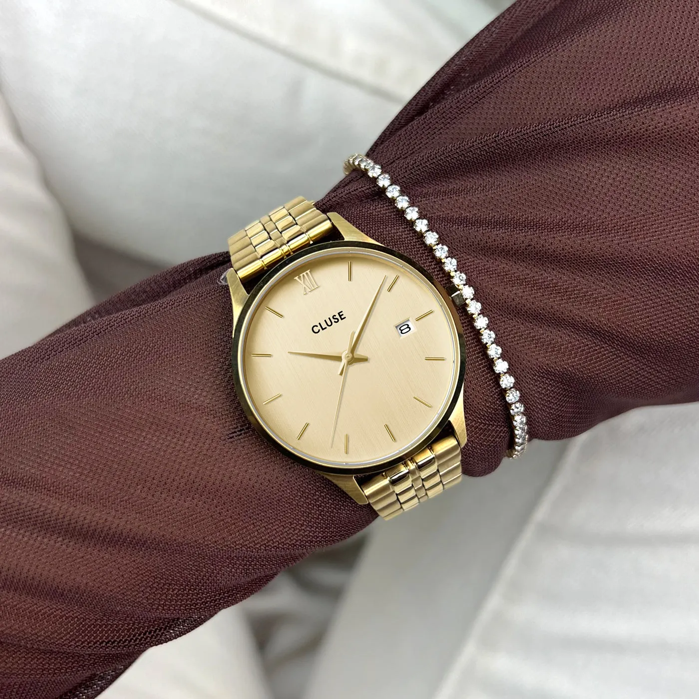 Minuit Date Watch Steel, Full Gold Colour