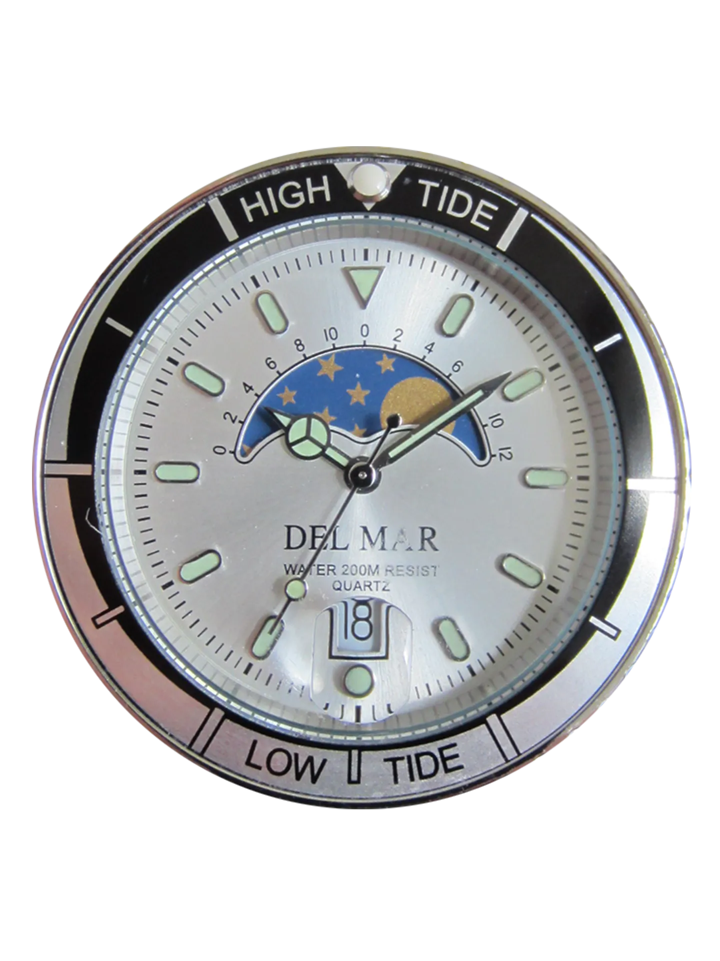 Nautical Analog Tide Watch, Stainless Steel Band & Case #50400