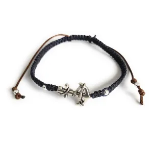 Navy Blue Handmade Macrame Anchor Bracelet for Men