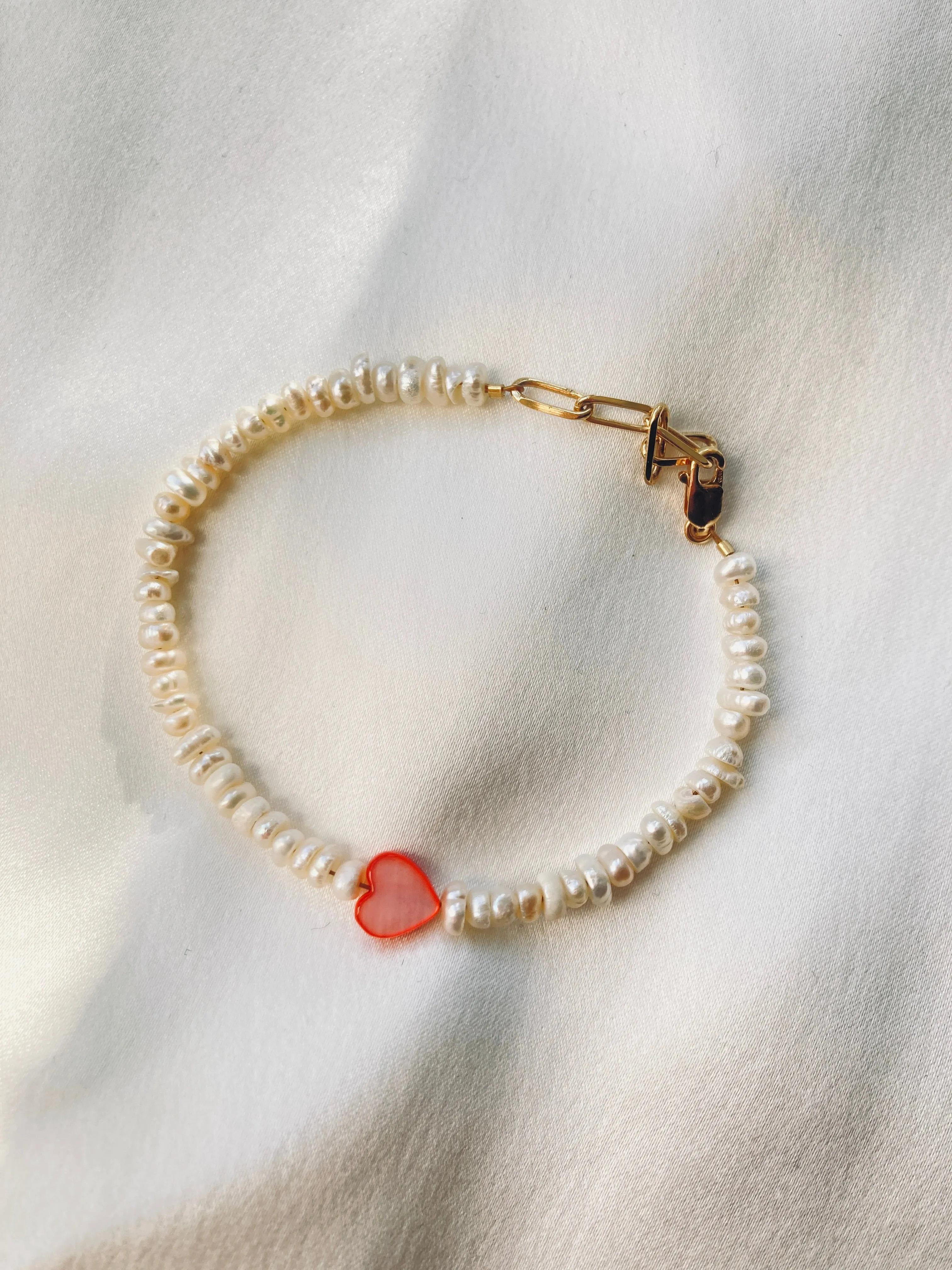 Pearls with heart Bracelet