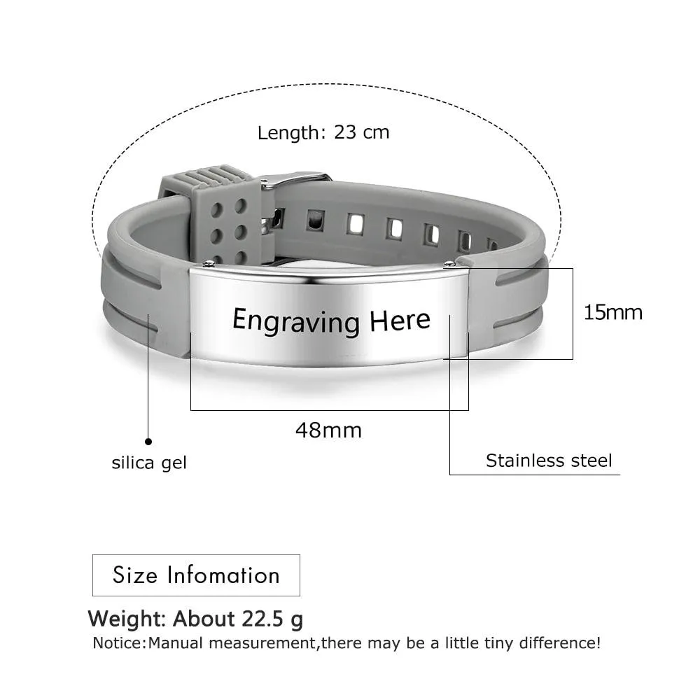 Personalized Jewelry for Men - Name Engraved Bracelet for Men - Stainless Steel Jewelry for Men